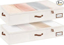 StorageWorks Extra Large Under Bed Storage Containers with Handles and Label Holder, 2 Pack Ultra-thick Fabric Underbed Bins, Closet Organizer for Clothes, Blankets, Sweater by CozyNest Decor