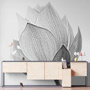 Black and White Lotus Flower Wall Mural