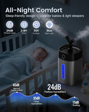 Feekaa Stainless Steel Humidifier Easy Clean, 1Gal/4L Cool Mist Humidifiers for Bedroom, Dishwasher Safe Humidifier Large Room, Humidifiers for Bedroom Baby Nursery Living Room Office, Black by TinyTreasures Baby Boutique