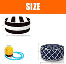 2 Pcs Outdoor Pouf, D21”x H9” Waterproof Outdoor Inflatable Ottoman with Foot Pump, Portable Patio Pouf for Garden Camping or Home Use by CozyNest Decor