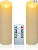 Aignis 2pcs Flameless LED Candles Battery Operated with 10-Key Remote Timer, Indoor Heat Resistant, 3D Wick with Warm Flickering Glow for Cozy Home/Wedding/Holiday Décor (D 2.2" x H 6") by CozyNest Decor