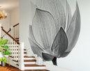 Black and White Lotus Flower Wall Mural