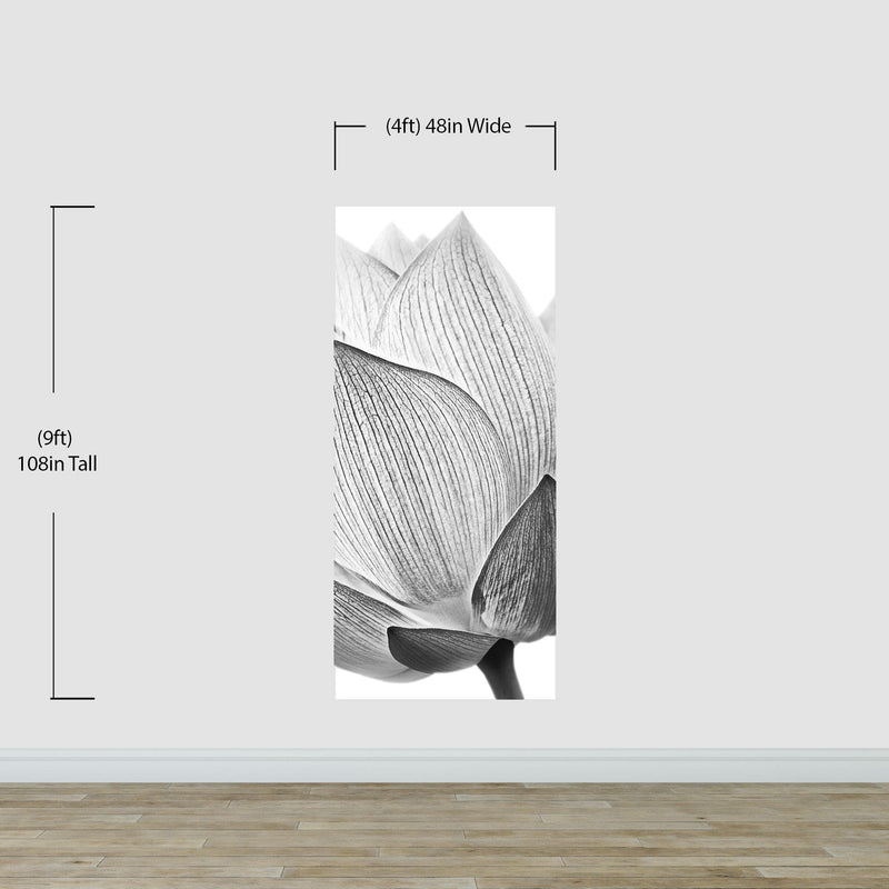 Black and White Lotus Flower Wall Mural