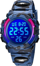 Kids Watch,Boys Watch for 3-15 Year Old Boys,Digital Sport Outdoor Multifunctional Chronograph LED 50 M Waterproof Alarm Calendar Analog Watch for Children with Silicone Band,Kids Gift by TinyTreasures Baby Boutique