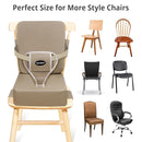 Toddler Booster Seat for Kitchen Chair, 2-in-1 Dining Table Booster Seat with Backrest & Adjustable Straps – Easy-Clean, PU Portable Toddler Eating Travel Increasing Cushion - Dark Coffee by TinyTreasures Baby Boutique