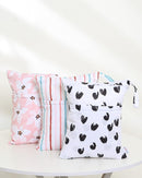 ALVABABY 3 Cloth Diaper Wet Dry Bags Waterproof Reusable with Two Zippered Pockets Travel Beach Pool Daycare Soiled Baby Items Yoga Gym Bag for Swimsuits or Wet Clothes Small Medium Large 3L-ZM26 by TinyTreasures Baby Boutique
