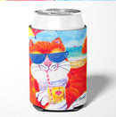 Cool Cat with Sunglasses at the beach Can or Bottle Hugger Cooler Sleeve for Standard 12 oz Cans, Insulated Foam Beer & Soda Can Hugger Reusable