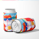Cool Cat with Sunglasses at the beach Can or Bottle Hugger Cooler Sleeve for Standard 12 oz Cans, Insulated Foam Beer & Soda Can Hugger Reusable