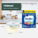 1000ml Formula Travel Container Airtight Formula Dispenser On The Go, 11OZ, 0.66LB, 300g, Clear by TinyTreasures Baby Boutique