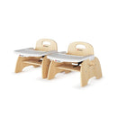 Foundations Easy Serve Low Wood Feeding Chairs Multipack, Adjustable Harness, Removable Dishwasher Safe Tray, No-Tip Base, Stackable Toddler Chairs, 2 Pack (5 inch) by TinyTreasures Baby Boutique