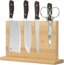 Magnetic Knife Block 28 x 19 Inches, Double Sided Magnetic Knife Holder Rack for Kitchen Counter, Acacia Wood Magnetic Knife Storage Stand with Knife Sharpener by CozyNest Decor