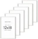 HAUS AND HUES 12x18 Picture Frames for Wall - Set of 6, Poster Frames 12x18, Picture Frames 12x18, 12x18 wall Frames Collage Set, 12 x 18 Wood Picture Frames (White Frame) by CozyNest Decor