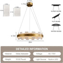 20" Natural Spanish Alabaster Round Chandelier, Adjustable Large Chandeliers for Living Room Over Table, Modern Luxury Alabaster Stone Chandelier for Drawing Room, Bedroom, Hallway, Foyer by CozyNest Decor