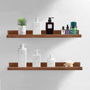 AZSKY Floating Nursery Book Shelves Light Fair Pale Walnut Rustic Picture Photo Ledge Shelves Wall Mounted Wooden Display Shelf for Bathroom Bedroom Kitchen 24 Inch Wall Shelves a Set of 2 by CozyNest Decor