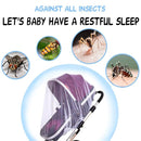 Durable Baby Stroller Mosquito Net (2 Pack) - Universal Elastic Edge Mesh Cover for Bassinets, Cradles, Playards, Car Seats & Mini Cribs | Breathable Travel Essential Newborn Protection (White) by TinyTreasures Baby Boutique