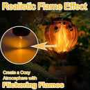 2PCS Solar Hot Air Balloon Lanterns with Flame with Shepherd's Hooks, Glass Hanging Flickering Lights Outdoor Waterproof for Garden Tree Yard Patio Mother's Day Gift, 18" H Bee by GreenHaven Gardens
