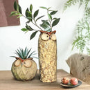 GeLive Owl Planter Ceramic Succulent Plant Pot Fun Animal Flower Container Decoration Tabletop Decor Windowsill Box with Drainage Hole (Round Owl Planter) by GreenHaven Gardens