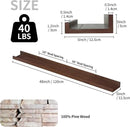 SAUMONIERES Picture Ledge Shelf Floating Book Shelves Set of 2 Wall Mounted Solid Wood for Bedroom Bathroom Living Room Kitchen, 48 Inch Walnut by CozyNest Decor