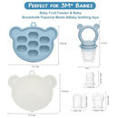 WAJIAYON Baby Breastmilk Popsicle Molds & Fruit Feeder (2 Pack), Baby Food Freezer Tray Storage Containers, Silicone Teething Pacifier Feeder and Teether for Babies - Sky Blue by TinyTreasures Baby Boutique