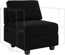 Belffin Modular Sofa Middle Module with Storage Accent Armless Chair for Modular Sectional Sofa Couch Velvet Black by CozyNest Decor