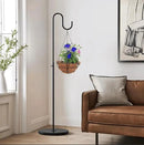 2 Pack Plant Stand Indoor Outdoor, Heavy Duty Wind Chime Holders, Hanging Plant Stand, 33" - 59" Adjustable Shepherds Hooks, Hold 16 lbs - Black by GreenHaven Gardens