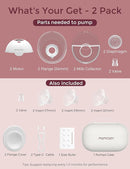 Momcozy Breast Pump Hands Free M5, Wearable Breast Pump of Baby Mouth Double-Sealed Flange with 3 Modes & 9 Levels, Electric Breast Pump Portable - 24mm, 2 Pack Cozy Red by TinyTreasures Baby Boutique