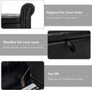 Furniliving 55” End of Bed Bench, Bedroom Bench with Button-Tufted, Large Upholstered Storage Ottoman Benches Entryway Bench with Storage Shoe Cabinet Bench, for Bedroom, Living Room, PU, Black by CozyNest Decor