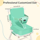 Toddler Booster Seat for Kitchen Chair, 2-in-1 Dining Table Booster Seat with Backrest & Adjustable Straps – Easy-Clean, PU Portable Toddler Eating Travel Increasing Cushion-Green by TinyTreasures Baby Boutique