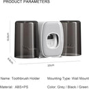 Toothbrush Holders Wall Mounted,Toothpaste Dispenser for Kids Hanging Adhesive Automatic Toothbrush Holders Bathroom Decor with Toothpaste Dispenser 2 Cups - Grey by CozyNest Decor
