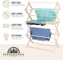 Pennsylvania Woodworks Clothes Drying Rack: Solid Maple Hard Wood Laundry Rack for Sweaters, Blouses, Lingerie & More, Durable Folding Drying Rack, Made in USA, No Assembly Needed, Large by CozyNest Decor