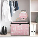 Custom Storage Basket with Name, Personalized Storage Bins with Zipper Lid, Foldable Fabric Storage Box Large capacity with Handle Pink by TinyTreasures Baby Boutique