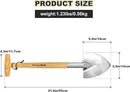 Berry&Bird Perennial Shovel, 21.6'' Pointed Head Garden Spade with Sharp Blade Wood Hand Shovel, Stainless Steel Long Trowel Gardening Tool for Roots, Planting, Digging, Transplanting and Cutting by GreenHaven Gardens