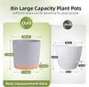 QCQHDU 8 inch Plant Pot, 2 Pack Planters for Indoor Plants with Drainage Holes & Saucer, Outdoor Flower Pots Home Garden Modern Decor by GreenHaven Gardens