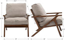 Wahson Set of 2 Mid Century Chair, Upholstered Accent Armchairs, with Wood Frame and Canvas Cushions, Leisure Slipper Chair for Living Room/Bedroom, Beige by CozyNest Decor