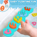 Baby Bath Toys, Sorting & Stacking Toy Bath Toy, Shape Sorter Toys for Bathtub,Stacking Bath Toy Set with 20 Textured Floating Pieces, Toddler Early Learning Bathtub Fun by TinyTreasures Baby Boutique