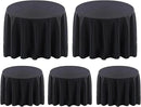 Surmente 120 inch Round Tablecloths -5 Pack Black Round Table Cloths, Polyester Fabric Table Covers for Wedding, Party, Banquet, or Restaurant by CozyNest Decor