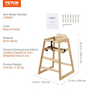 VEVOR Wooden High Chair for Babies & Toddlers, Double Solid Wood Feeding Chair, Eat & Grow Portable High Chair, Easy to Clean Baby Booster Seat, Compact Toddler Chair, Natural by TinyTreasures Baby Boutique