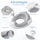 ANGELBLISS Baby Potty Training Toilet Seat with Soft Cushion Handles, Haute Collection, Double Anti-Slip Design and Splash Guard for Boys and Girls (Grey) by TinyTreasures Baby Boutique