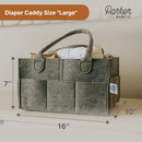 Parker Baby Co. Diaper Caddy - Nursery Storage Bin and Car Organizer for Diapers and Baby Wipes - Charcoal, Large by TinyTreasures Baby Boutique