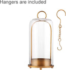 12" High Versatile Modern Metal Hurricane Lantern with Handmade Sturdy Glass Dome for 3" Pillar Candle & Plants (Brass, 5"x12") by CozyNest Decor