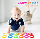 Link-to-Go Connecting Rings Toy Hanging Stroller Car Seat Crib Playmat Attach Toys Infant Newborn Boy Girl Clip On Early Education Learning Travel Accessory Set by TinyTreasures Baby Boutique