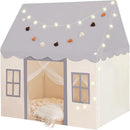 Little Dove Play Tent with mat, Star Lights, Tissue Garland, Kids playtent Indoor, Toddler Play Tent Large Outdoors for Kids Aged 3+, 52" x35" x 52", Toddler Teepee Play House with Windows Grey Color by TinyTreasures Baby Boutique