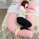 AS AWESLING 60in Full Body Pillow | Nursing, Maternity and Pregnancy Pillow | Extra Large U Shape Pillows with Detachable Side, Separate Support Pillow and Removable Cover Velvet (Light Pink) by TinyTreasures Baby Boutique
