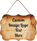 Personalized Wooden Welcome Sign for Front Door - Customized Image/Text Hanging Decor, Farmhouse Style, 11.2 * 8 Inch by CozyNest Decor