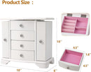 Jewelry Box,White Wooden Jewelry Box With Top Mirror, Jewelry Organizer Wooden Is Suitable For Storing Rings,Bracelets,Necklaces Etc by TinyTreasures Baby Boutique