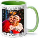 Ship Next Day Custom Mug Design Your Own Photo Text Personalized Picture Gifts for Women Men Customized Gifts Idea Personalized Coffee Mugs 11oz Light Green Handle by TinyTreasures Baby Boutique