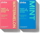 Zimba Teeth Whitening Strips for Teeth Sensitive, White Strips for Teeth Whitening, Teeth Whitener Stain Remover 28 White Strips Included Per Pack, 2 Pack (14 Day Treatment), Watermelon and Mint by CozyNest Decor