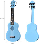 Kids Toy Ukulele 21 inch Soprano Ukelele,Musical Instrument, Ukulele Toy Gift for Children Beginners with Bag Picks Strings (Light blue) by TinyTreasures Baby Boutique