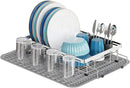 GSlife Stainless Steel Dish Drying Rack - Capacity Expandable in Sink Dish Drainer with Silicone Mat, Over Sink Dish Rack with Utensil Holder for Kitchen Counter, Large Capacity, Silver by CozyNest Decor