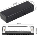 UPINS 4PCS Key of C 10 Hole 10 Tones Titanium Color Harmonica with Case for Beginner(Gold, Silvery, Black, Red) by TinyTreasures Baby Boutique